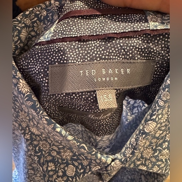 Ted Baker endurance floral print Men's Blue Patterned Shirt size 15.5. H - Picture 3 of 7